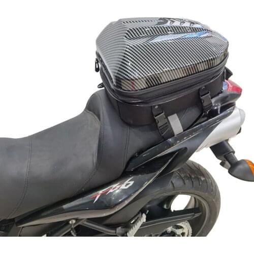50L Rear Motorcycle Trunk Carbon Fiber Motorcycle Tail Bag Luggage Expandable Motorcycle Backpack Waterproof Top Case Moto