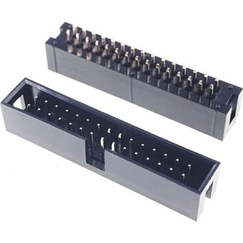 100 Pcs Shrouded Box header IDC Socket 2.54mm 2x15 Pin 30 P straight Male square pin 0.64mm 2 rows 2.54 Through hole DIP