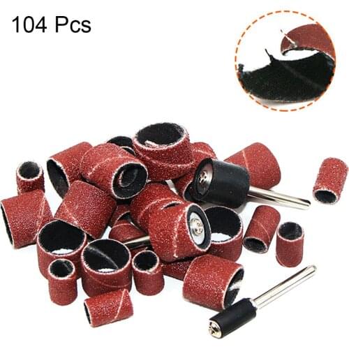 104 pcs/set Sandpaper Rings Set Sand Circle Grinding Head Polisher for Sandpaper Grinding Accessories Abrasive Tool