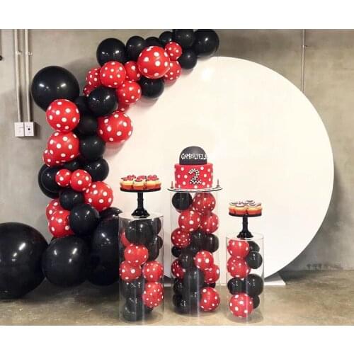 124pcs Red Black Latex Balloon Dot Globos Kids Birthday Party Decorations Supplies Balloons Arch Garland Kit Wedding Baby Shower