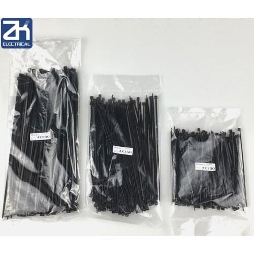 300 Pcs Nylon Cable Self-locking Plastic Wire Zip Ties Set 3*100 3*150 4*200 MRO & Industrial Supply Fasteners & Hardware Cable