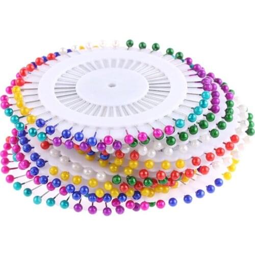 480PC/Pack Colorful Round Head Clothing Pin Dressmaking Imitation Pearl Sewing Pin DIY Decoration Crafts Accessory Straight Pins