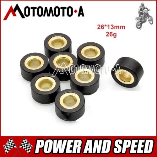 8 Pcs 26x13mm 26g Motorcycle Scooter Variators Rollers For Suzuki AN400 Burgman Skywave 400 AN 400 1999 - 2006 Clutch Beads