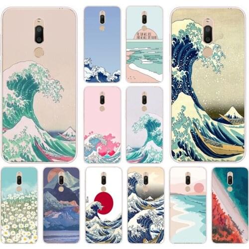 30A Wave Art Japanese Green Illust Classic Soft Silicone Back Cover Case for Meizu M6 M6S M6T Note Pro 7 Plus C9 Pro cover funda