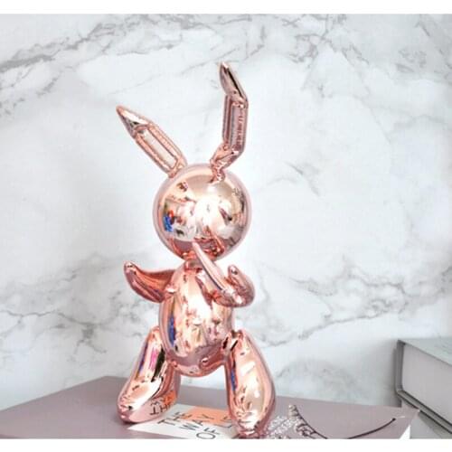 ART RABBIT SCULPTURE HOME DECORATION ART AND CRAFT GARDEN DECORATION CREATIVE ABSTRACT PLATING RABBIT STATUE R1782