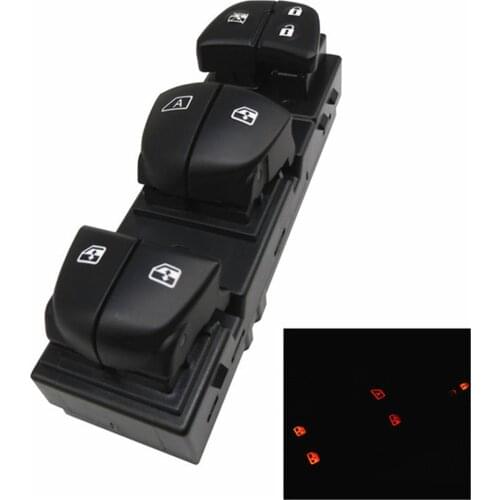 Red Lamp Electric Control Power Master Window Lifter Switch Button For Nissan Tiida 2011-2016 Altima Sylphy X-Trail Qashqai