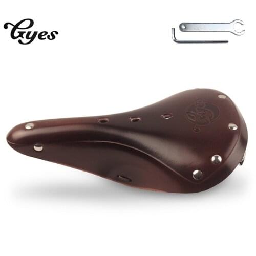 2020 Gyes leathe saddle / retro leather saddle/Gyes Genuine Cow leather saddle GS17 of road bike saddle