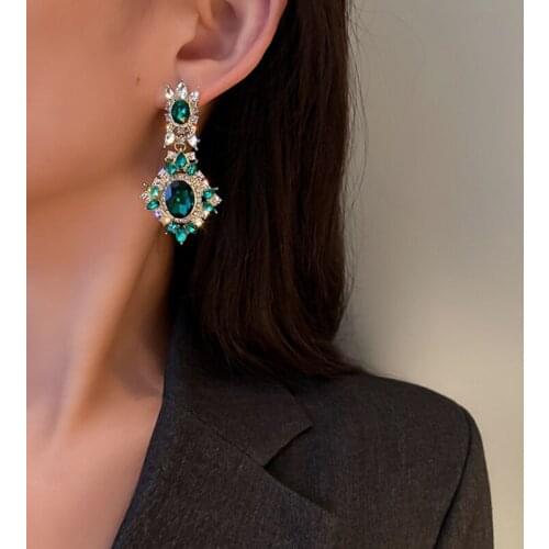 Summer retro personality creative geometric pendant earrings luxury fashion prom party earrings for women holiday gift jewelry