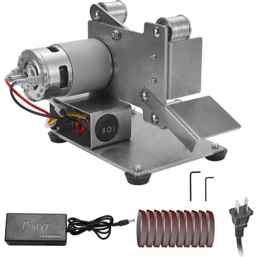 Mini Electric Belt Sander Adjustable Speed Grinder DIY Polishing Grinding Machine Cutter Edges Sharpener 15/25mm Belt Sander