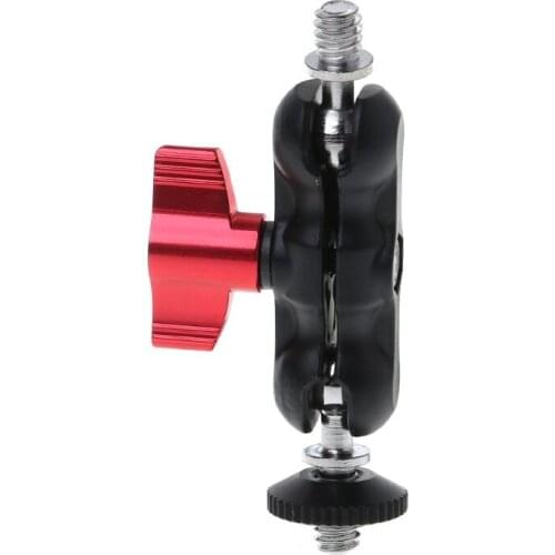 2021 New Double Ball Head Shoe Mount Adapter Magic Arm 1/4" Screw Portable GPS Phone LCD Monitor DV Video Light DSLR Camera