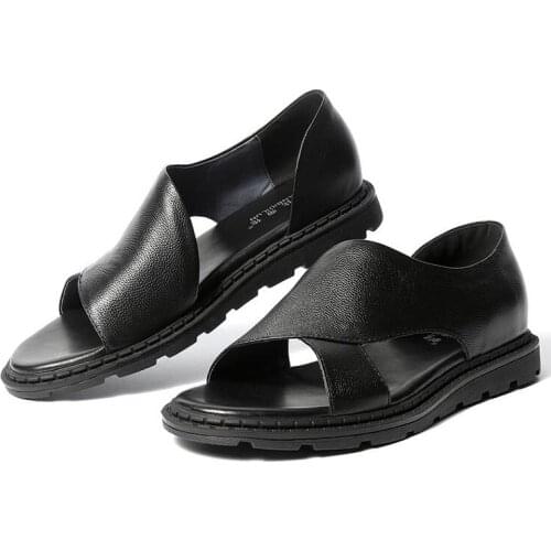 New summer leather mens sandals Korean version of gladiator sandals Vietnamese leather sandals casual beach sandals for men