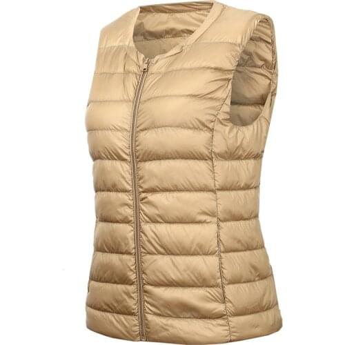 Autumn 7XL 6XL Plus Size Waistcoat Womens Warm Vest Ultra Light Down Vest Women Portable Sleeveless Winter Warm Liner