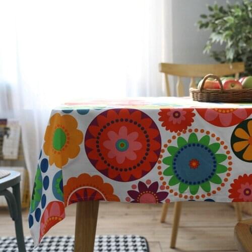 Pastoral style country theme restaurant tablecloth home bedside table porch cover towel printed fabric square coffee table