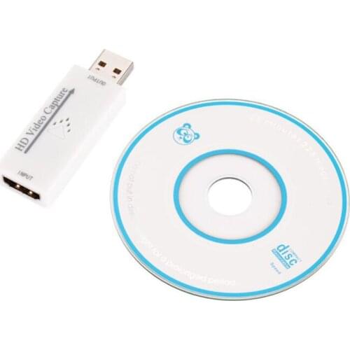 Mini USB 2.0 Audio Video Capture Card 4K HD 1 Way HDMI-compatible to USB 2.0 1080P Acquisition Card Converter for Computer White