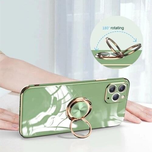 Luxury Plating Silicone Case For Huawei P30 Pro P20 Mate 20 P30Pro P Honor 20 30 Pro Phone Stand Ring Holder Soft TPU Full Cover