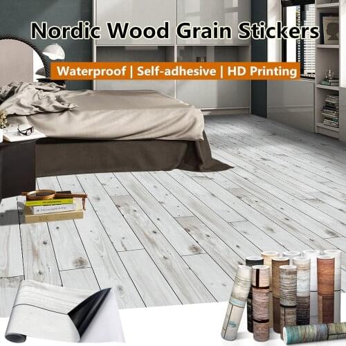 Waterproof Wood Vinyl Wallpaper Roll Self Adhesive Wall Sticker Cabinet Living Room Modern Furniture Decorative Wood Grain Film