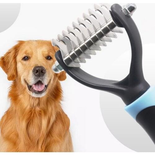 Pet Skin Fur Knot Cutter Dog Cat Grooming Shedding Rake Comb Hair Removal Brush K1MF