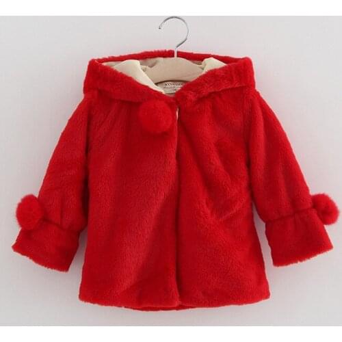 2018 new winter Girls Kids solid color imitation fur coat comfortable cute baby Clothes Children Clothing