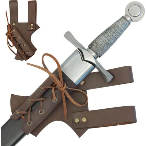 Medieval Leather Belt Sword Frog Holder Tactical Loop Holster Larp Cosplay Rapier Sheath Costume Gear Accessory Scabbard