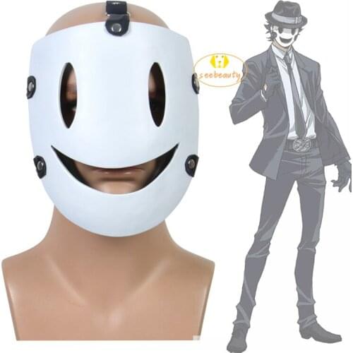 Tenkuu Shinpan High-Rise Invasion Cosplay Mask White Resin Angels Smiling Mask Japanese Samurai Costume Props Accessories