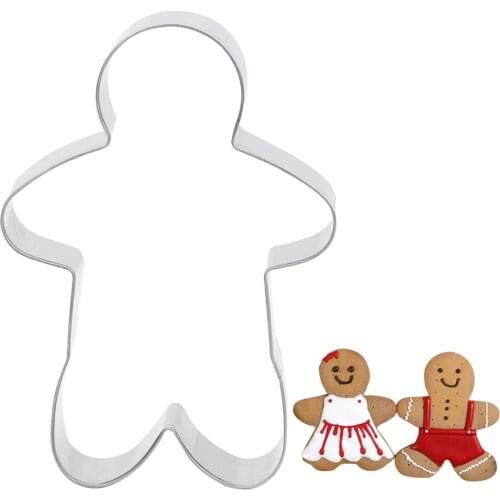 Gingerbread Men Shaped Stainless Steel Cake Decorating Holiday Biscuit Mold Bakeware Christmas Cookie Tool