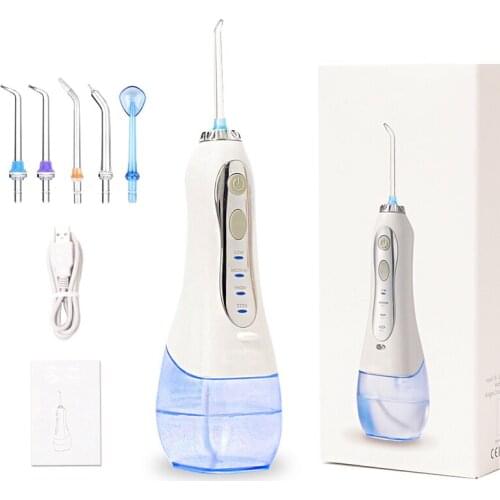 Teeth Cleaner 5 Mode Water Floss USB Rechargeable Teeth Clean Portable 300ml Dental Water Flosser Jet Tip Waterproof Teeth Clean