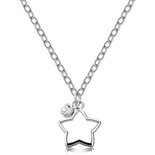 Star Necklace Couple Necklace Star Shape Pendant Necklace Inlaid with Cubic Zirconia Sweet Cute Valentine Day Gift Couple Gift