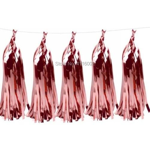 100sets 5 Sheets/set Decorative DIY Tissue Garland Foil Gold Silver Tassel Fringe Bunting Backdrop Party Decorations