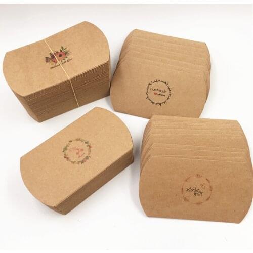 100 pcs cute small pillow box jewelry / candy / biscuit / handmade soap box free shipping 8x5.5x2cm