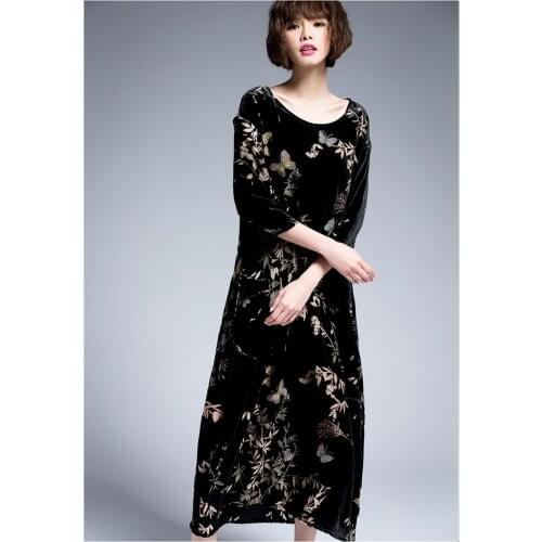 145 cm stretch velvet fabric meter digital printing velvet fabric material cheongsam dress butterfly fabric wholesale cloth