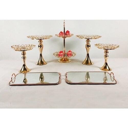 3pcs- 7pcs New style crystal gold color Decorating Wedding Cupcake