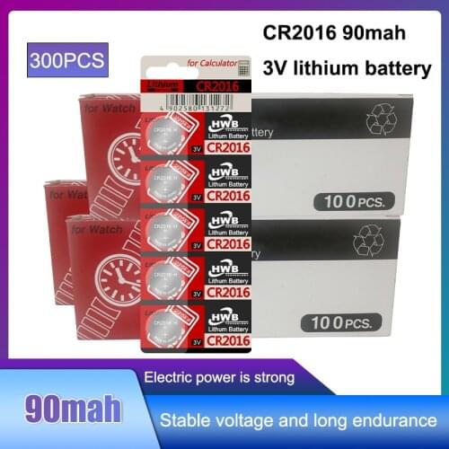 300Pcs For maxell CR2016 3V Lithium li-liom Battery DL2016 ECR2016 LM2016 BR2016 CR 2016 Button cell Coin Batteries watch toys