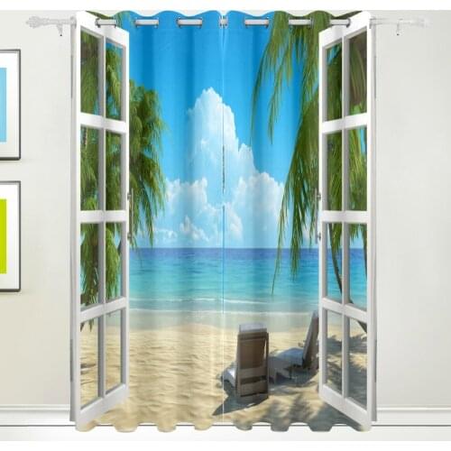 Fantasy Sea Sky 3D Photo Printing Blackout Window Curtains For Living Room Bedding Room Hotel/Office Drapes Cortinas Para