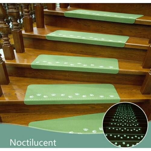 5pcs/set Luminous Embroidery Floor Rug Carpet For Stairway Anti-slip Stair Mats Self-adhesive Step Mats Foot Pad Entrance Mat