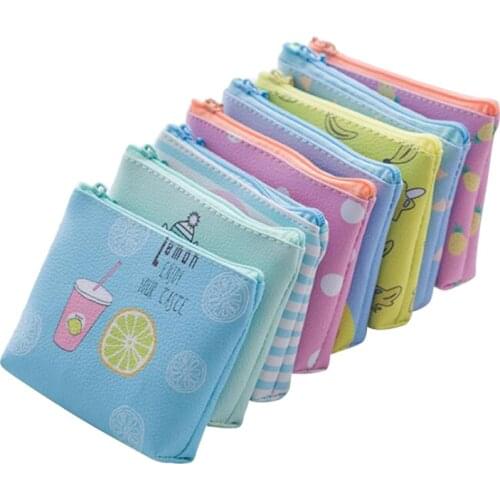 70PCS / LOT Cartoon Mini Coin Purse Girl Printing Waterproof Coin Purse Women Creative Money Bags Zipper Pouch Wallet