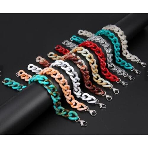 Candy Neon Color Acrylic Chain Bracelet For Women