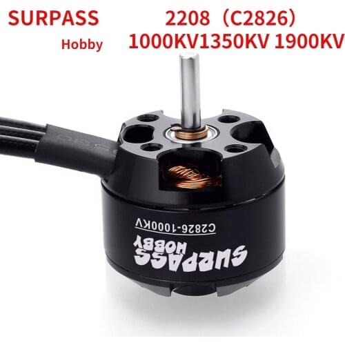 SURPASS Hobby 2208（C2826） Brushless Motor 14 Poles 1000KV1350KV 1900KV C2826 for RC Airplane Fixed-wing Glider Warbirds Aircraft