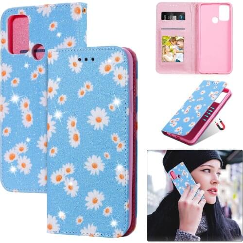 Daisy Flower PU Leather Wallet Flip Case For Huawei Honor 10 9C Play 9A Lite 8A Cover Mobile Phone Preservation Bag Shell