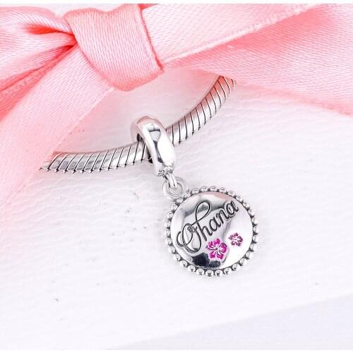 CKK Fit Pandora Bracelet 925 Sterling Silver Beads Ohana Flower Dangle Charms Women DIY Jewelry Making Bijoux Femme Wholesale