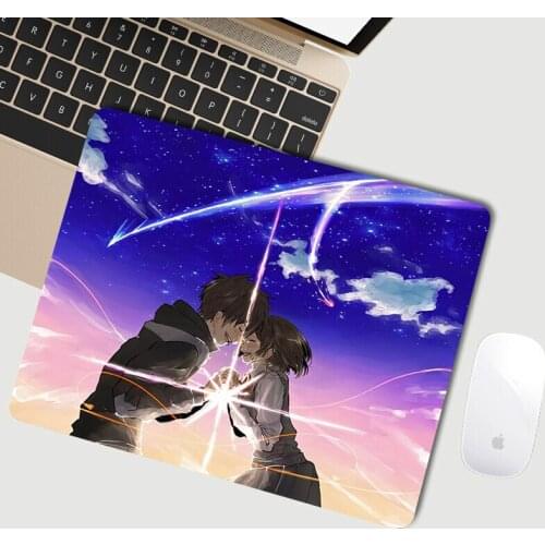 Gamer Mouse Pad Anime Your Name Pc Gaming Accessories Mausepad Keyboard Mat Stitch Mousepad Small Computer Table Anime Deskpad