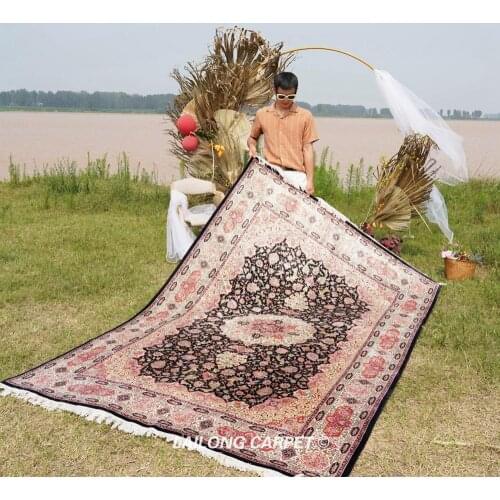 6'x9' Classic Silk Medallion Hand Knotted Carpets Handmade Persian Rug (ZSH004A)