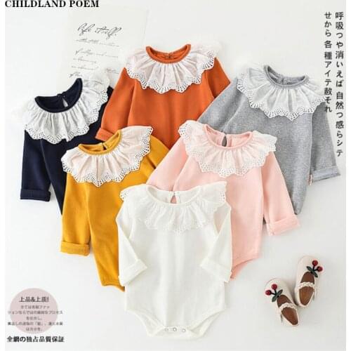 Baby Girl Romper Spring Newborn Baby Clothes For Girl Lace Ruffle Long Sleeve Cotton Baby Romper Girl Jumpsuit Infant Boy Romper