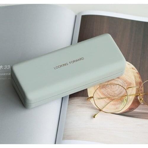 Korean Classic Pure Color Sunglasses Case Women Ins Student Leather Glasses Box Journey Portable Glasses Storage Box