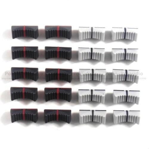 20pcs/lot black & light gray Slide Fader Knob Cap For YAMAHA MG166CX-USB MG206C hole 4MM