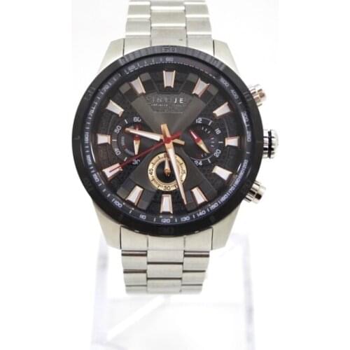 INFIJE- Chrono Quartz Watch in Black Steel - MADE IN ITALY