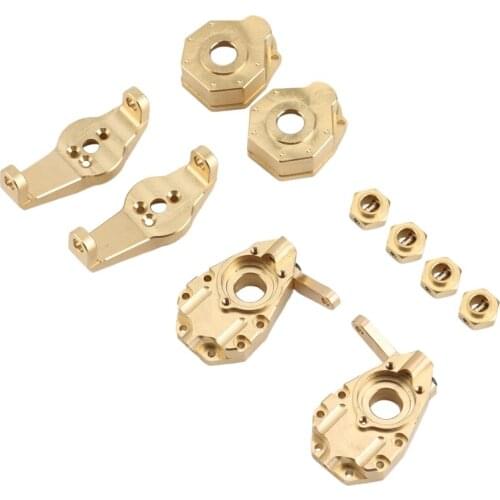 Brass Portal Drive Axle Housing Steering Knuckle Caster Block Set for 1/10 RC Crawler Traxxas TRX4 TRX6 Upgrade Parts