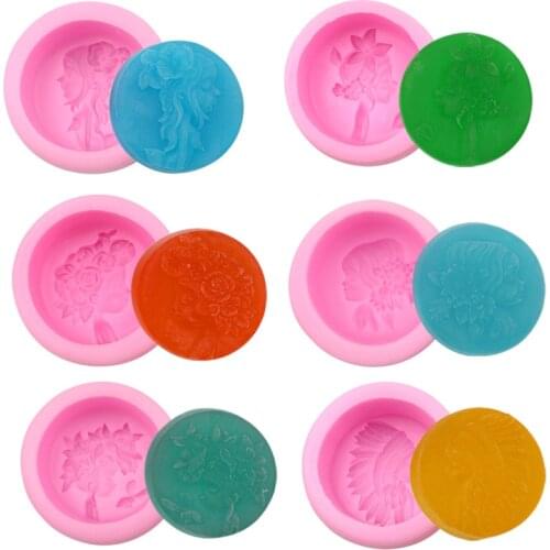 Forest girl Fondant silicone mold Round Handmade soap mold Aromatherapy plaster ornaments Cake baking tools