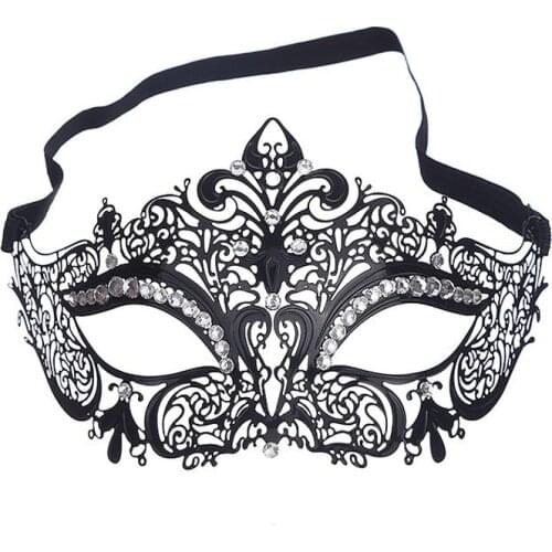 Hot sale fashion black White Phantom Laser Cut Venetian Mask Masquerade Metal Men or Women Skull Filigree for party