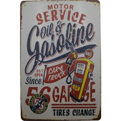 Metal Vintage Tin Sign DecorFuel Gas Station for Garage Bar Pub Shop Funny Retro Wall Art Sign 12" X 8"