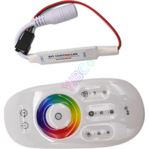 Mini SPI RGB LED Controller DC5V 12V 24V 2.4G RF touch panel Full Color dimmer for WS2812B WS2813 WS2815 Pixels LED Strip Light